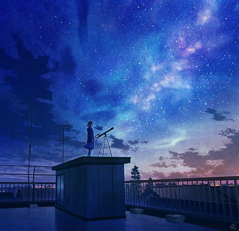 5120x2880px Free Download Hd Wallpaper Anime Night Sky Stars