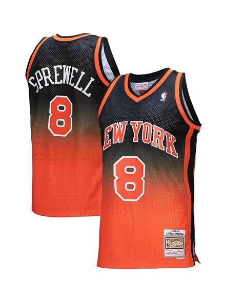 Mitchell And Ness Mens Latrell Sprewell Orange Black New York Knicks