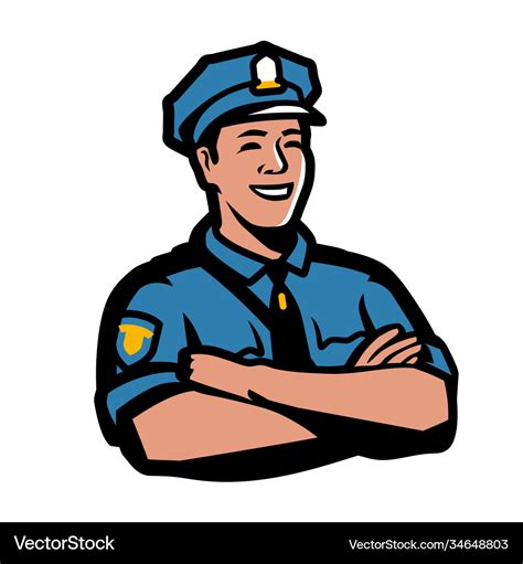 Police Officer Symbol Policeman Security Guard Vector Image