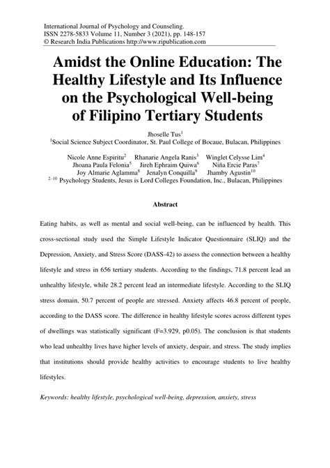 Pdf Amidst The Online Education The Healthy Lifestyle And Its