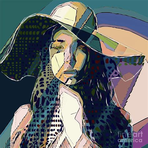 Young Woman With Hat Abstract 13 Digital Art By Philip Preston Fine