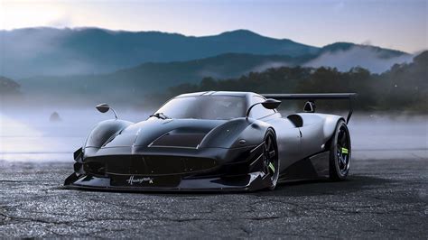 Pagani Huayra Concept Tuning Black Supercar Wallpaper 1920x1080 Full