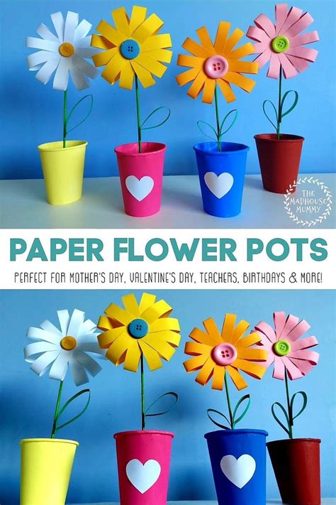 Paper Flower Pot Craft For Kids Flower Crafts Paper Flowers For Kids