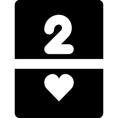 Two Of Hearts Basic Black Solid Icon