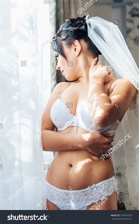 Nude Bride Striptease Beautiful Girl White Stock Photo Edit Now
