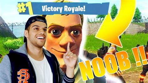 Pretending To Be A Noob In Fortnite Battle Royale Win Youtube