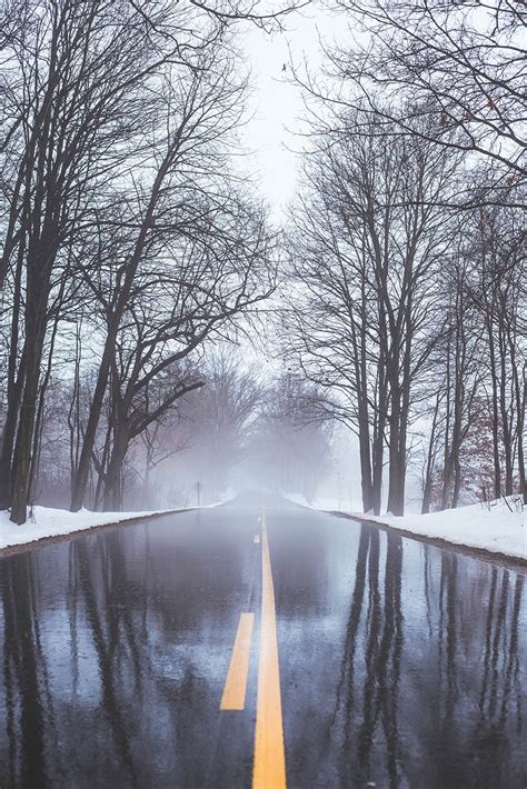 Kalamazoo Michigan Winter Road Landscape Photography Landscape