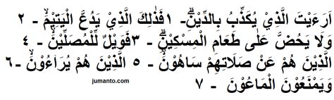 Surat Al Maun Latin Surat Al Maun Arab Latin Dan Terjemahannya Juz 30