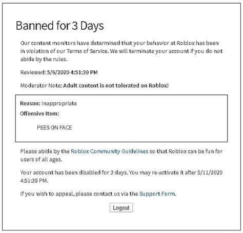 Banned For 3 Days Our Content Monitors Have Determined That Your