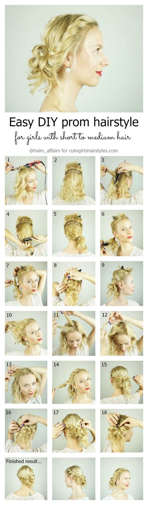 easy diy prom hairstyle for girls with short to medium hair with layers cute girls hairstyles