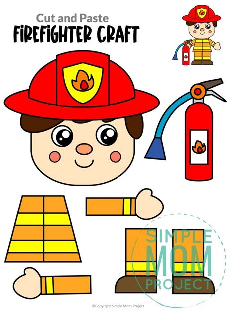 Free Printable Firefighter Craft Template Firefighter Crafts Community Helpers Preschool