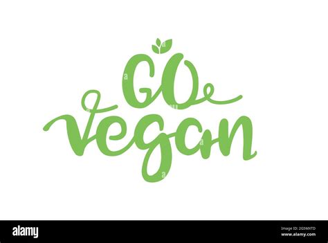 Go Vegan Friendly Symbol Typography Eco Vector Logo Vegan Badge Lettering Vegetarian Icon Stock