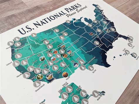 63 National Parks Scratch Off Map 12x18 National Park Bucket Etsy