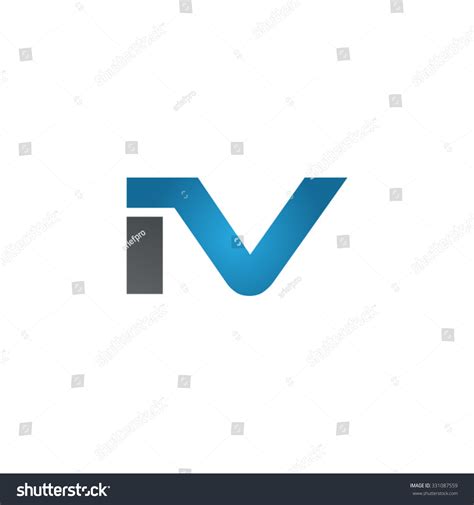 Iv Company Linked Letter Logo Blue Stock Vector Royalty Free 331087559