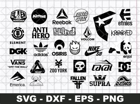 Skateboard Brands Logos Svg Bundle