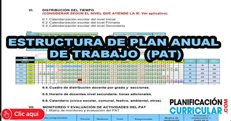 📚 【 Estructura Del Plan De Trabajo Anual Pat Editable 】 ️