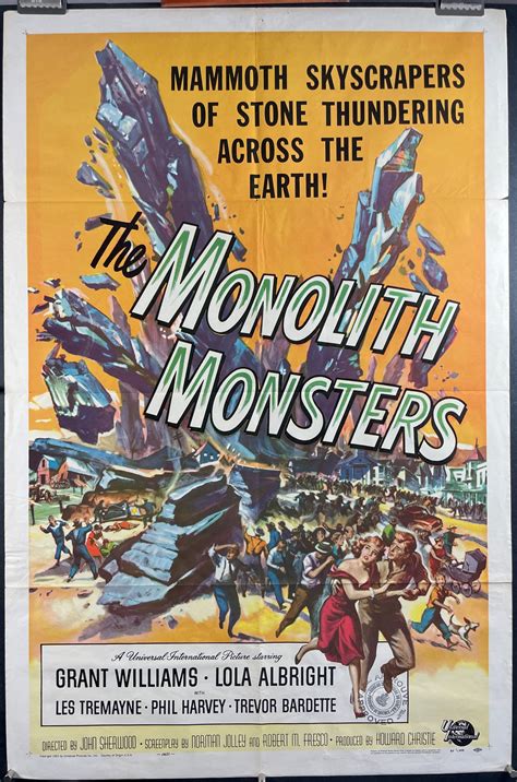 Monolith Monsters Original Vintage Folded 50s Horror Sci Fi Movie