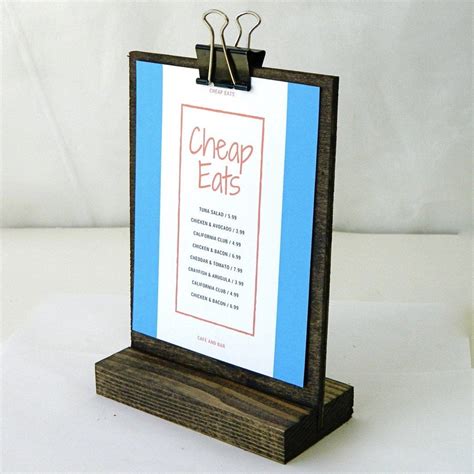 Retail And Restaurant Menu Stand Rustic Menu Stand 5 X 7 By