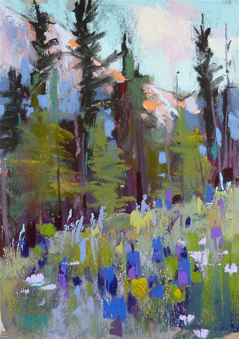 Colorado Mountains Landscape 5x7 Original Pastel Painting Karen