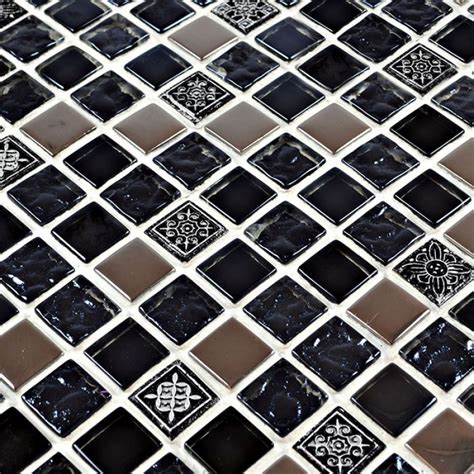 Check spelling or type a new query. Black glass tile silver glass mosaic tiles crystal backsplash