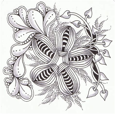 • move to another section and use your sharpie to draw the pattern. Tangle Mania: Try Something New