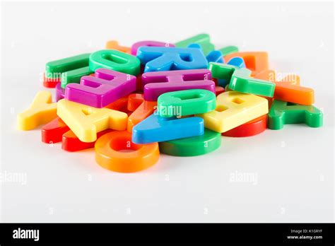 Colorful Plastic Alphabet Letters On White Background Stock Photo Alamy