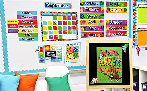 Buy Carson Dellosa One World Calendar Bulletin Board Set Monthly Wall Calendar With Numbers And