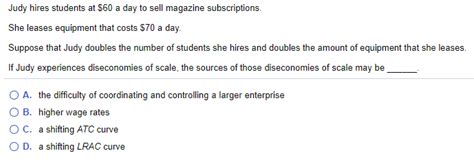 Solved Judy Hires Students At 60 A Day To Sell Magazine