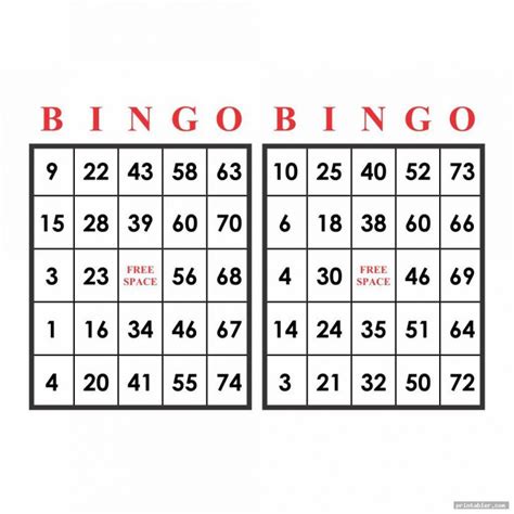 Printable Number Bingo Cards Printable Bingo Cards