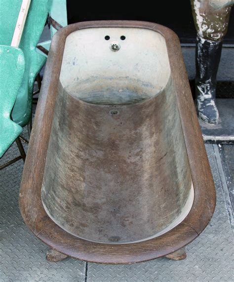 In them, you can have. Late 1800s Zinc and Cast Iron Bathtub with Oak Trim from ...