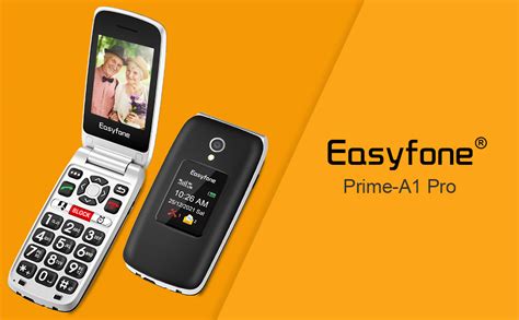 Easyfone Prime A1 Pro 4g Sim Free Senior Flip Mobile Phone Easy To Use Big Button Clamshell