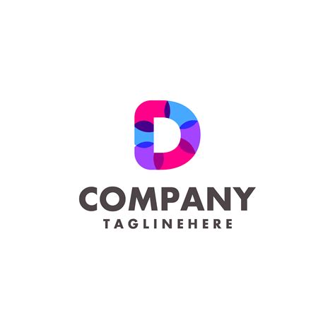 Abstract Colorful Letter D Logo Design For Business Company With Modern