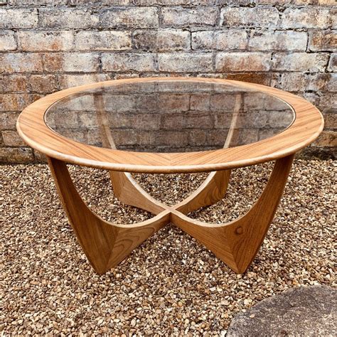 Mid Century Nathan Trinity Round Glass Retro Teak Coffee Table Nest Of Tables S