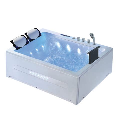Each seat has a molded, acrylic grab handle, cup holder, and individual air controls. 2 person whirlpool bathtub jacuzzi tub with 17" TV - Steam ...