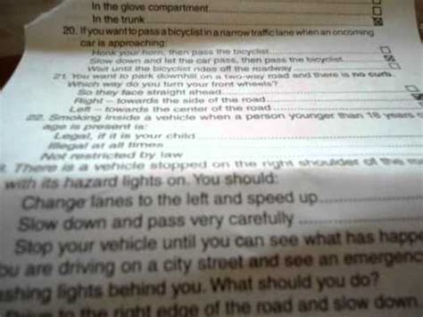 8 questions on rules and regulations, 8 questions on the test can be taken in french, english, arabic, spanish or mandarin. My driving test questions and answers - YouTube