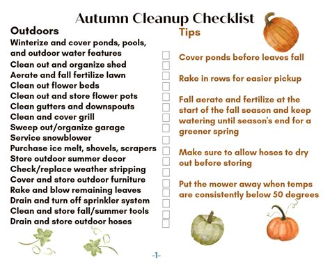 Autumn Cleanup Checklist And Printable My Home Of All Seasons