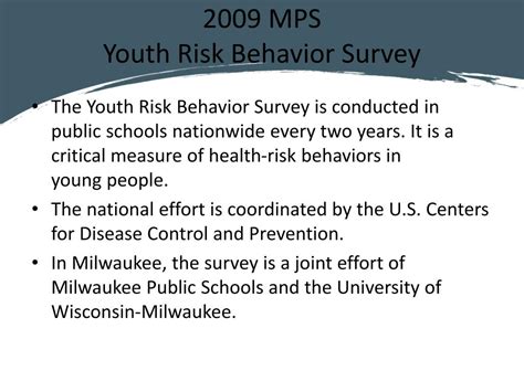 Ppt 2009 Mps Youth Risk Behavior Survey Powerpoint Presentation Free