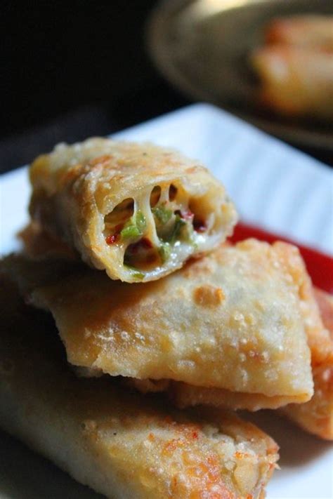 These delicious vegan spring rolls are crunchy from outside, with a spiced vegetable filling from inside. Chilli and Cheese Spring Rolls Recipe - Cheese Spring Rolls Recipe | Spring roll recipe, Spring ...