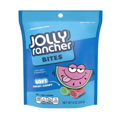 Jolly Rancher Bites Assorted Green Apple And Watermelon Flavored Chewy