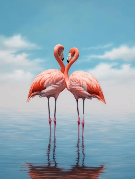 Premium AI Image Photo Of Two Flamingos Standing Next To Each Other