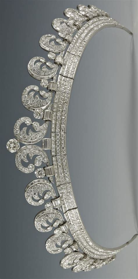 A High Resolution Picture Of The The Halo Scroll Tiara Made By Cartier