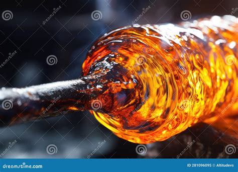 Close Up Of Molten Glass On A Blowpipe Stock Illustration Illustration Of Closeup Molten