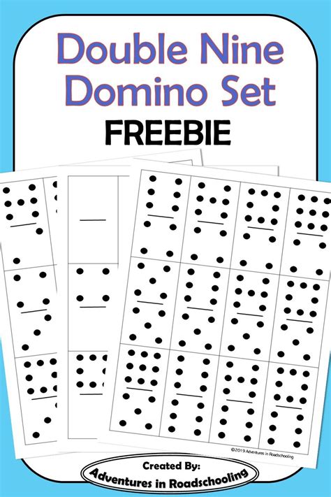 Free Printable Double Nine Domino Set for Kids | Dominoes set, Dominoes