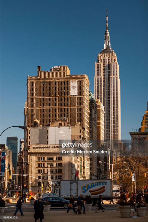 Empire State Building From General Worth Square High Res Stock Photo