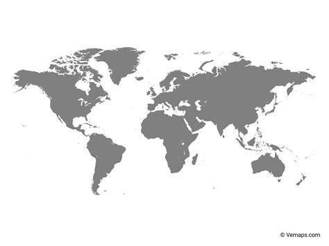 Grey Map Of The World Miller Projection Free Vector Maps