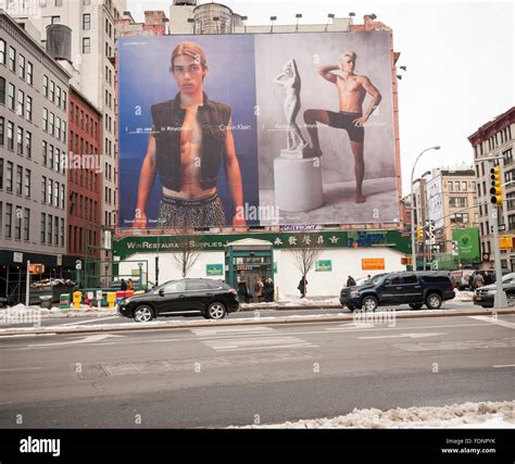 A Calvin Klein Underwear Billboard In The Soho Neighborhood Of New York Features Modelmusician
