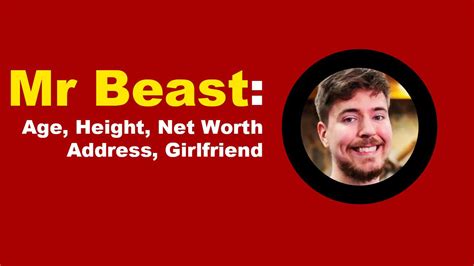 Mr Beast Age Height Net Worth Address Girlfriend Camera Gamerstutor