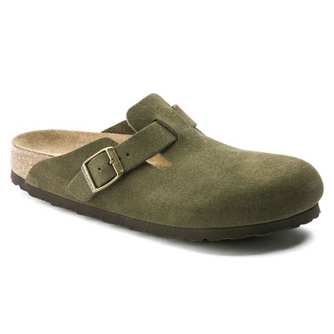 Birkenstock Boston Soft-Footbed Forest Suede Leather | Laurie's Shoes