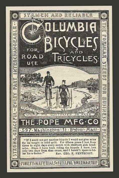 Fridge Magnet Columbia Bicycles And Tricycles Antique By Vividiom