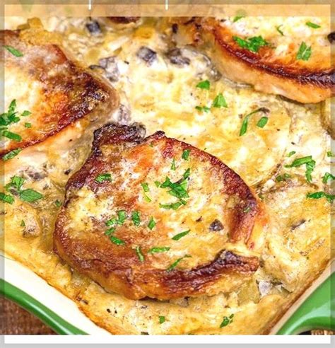 Place cooked pork chops on top of potatoes, then pour soup mixture over the chops. Pork Chops & Scalloped Potatoes Casserole | Recipe ...